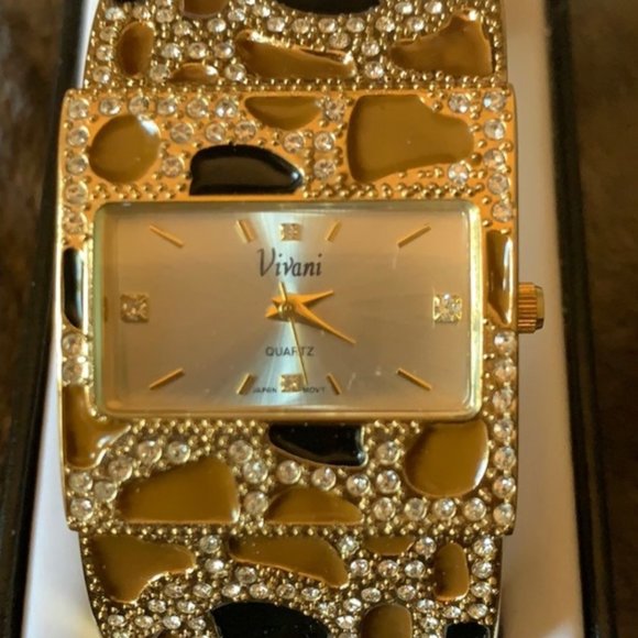 Watch Vivani Gold crystal leopard bracelet